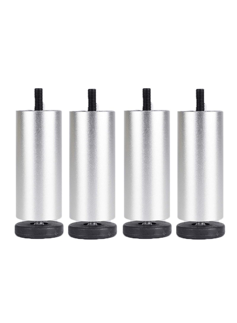 4Pcs 10cm/3.9inch Furniture Legs Risers Feet Support for Washing Machine / Refrigerator / Sofa / Cabinet - Silver