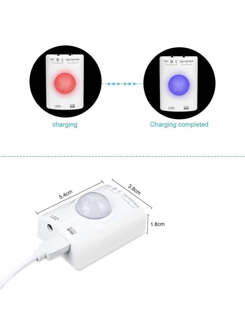 Rechargeable PIR Induction LED Light Strip Wardrobe Bathroom Cabinet Light Strip