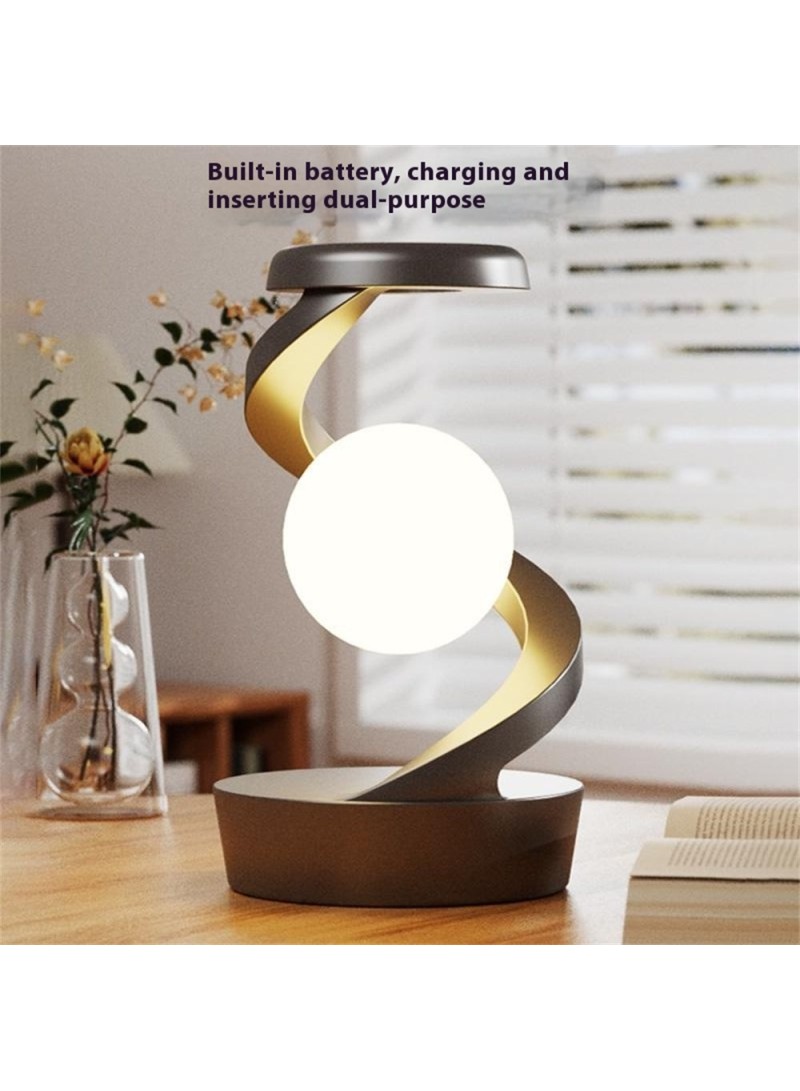 Spiral Levitation Lamp, Wave Control Bedside Night Light, RGB Atmosphere Desk Lamp (D12.7 x H21.9)cm / (D5 x H8.6)inch - Grey