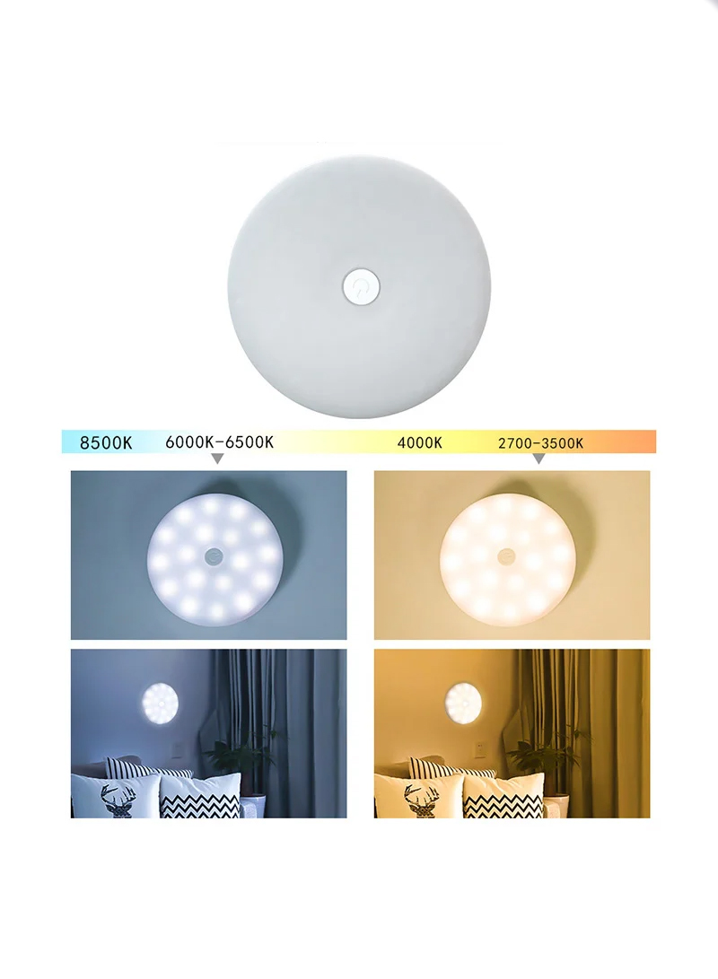 Corrosion Resistance Mini 18-LED Motion Sensor Cabinet Light Wireless Remote Lamp Under Counter Light - Remote/Warm Light