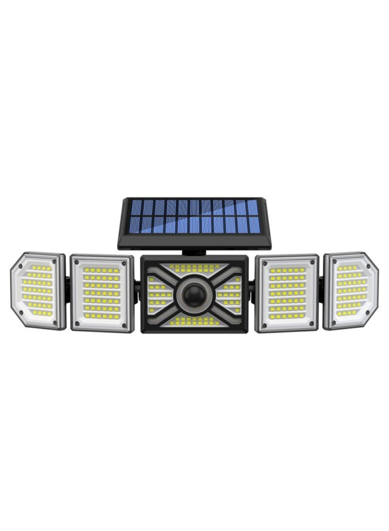 5-Head Solar Powered 244 LED Wall Light Outdoor Waterproof Motion Sensor Lamp TY10708 (L5.9 x W5.9 x H3.9)inch