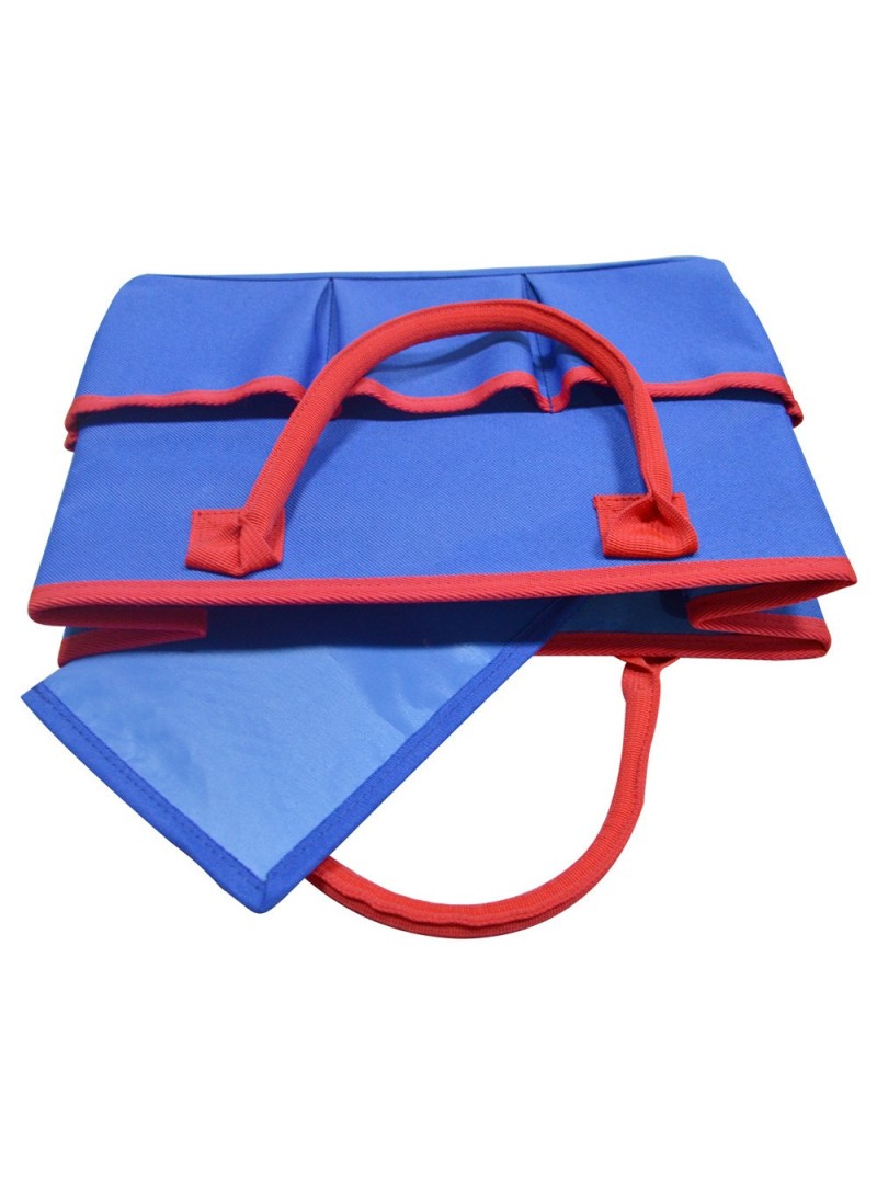 Gardening Tote Bag Oxford Cloth Multiple Pockets Maintenance Tools Storage Bag (W13.6 x D5.7 x H8.7)inch - Blue+Grey