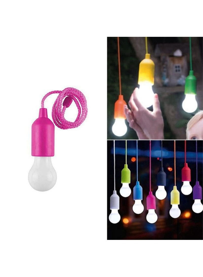 LED Pull Light Bulb String Light (D2.17 x H6.3)inches - Pink