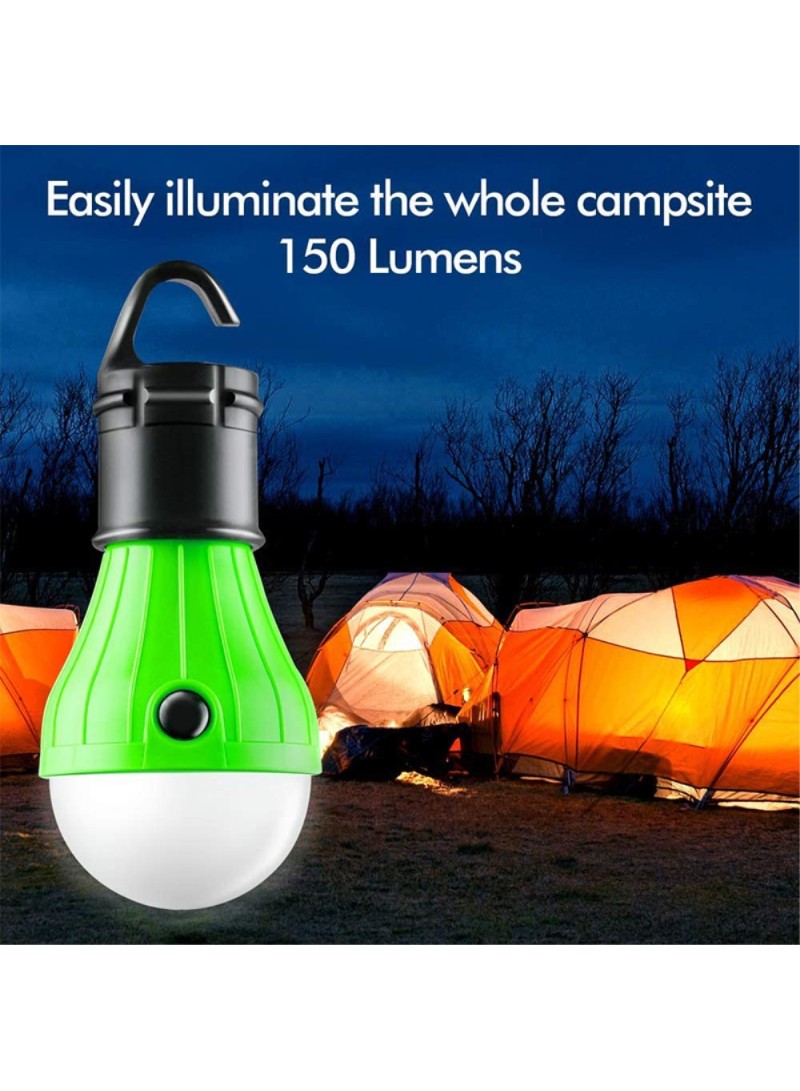 LED Portable Hanging Light Bulb Lamp With Clip Hook (D5.3 x H12)cm / (D2.09 x H4.72)inch - Green