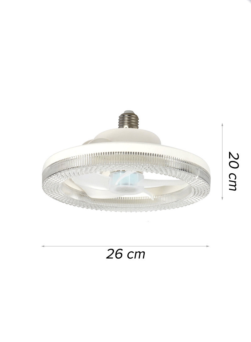 10.2" RGB LED Socket Ceiling Fan Light with Remote Control, Acrylic Lamp, Quiet Fan & Easy Screw-In Installation