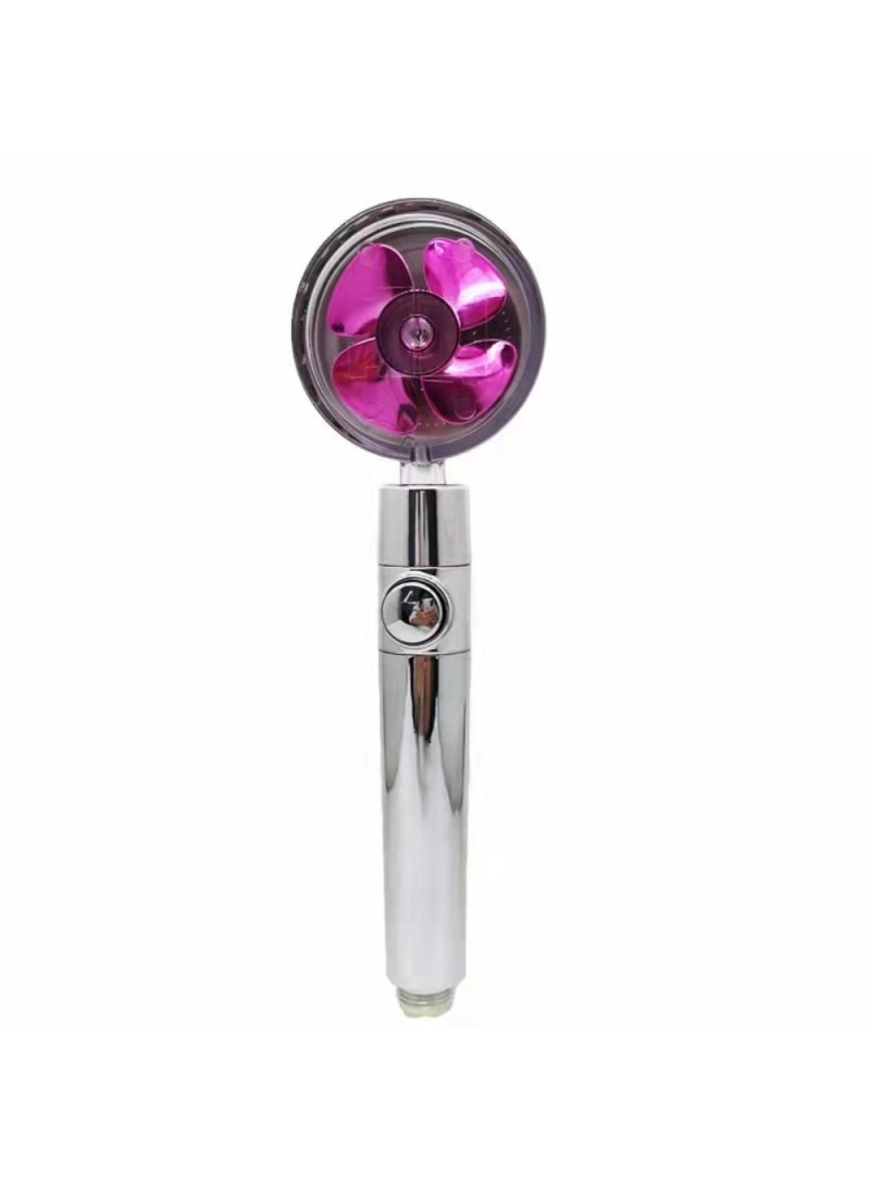 High-Pressure Shower Head Handheld Turbo Fan 360° Spinning Water Saving Hydro Jet Shower Head With Filter - Purple