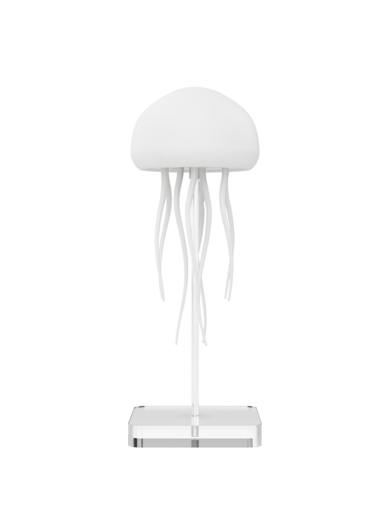 Smart Color-Changing Sound-Activated Jellyfish Lamp Floating Tentacles Creative Mood Sensor Night Light with Acrylic Base (D3.4 x H9.1)inch