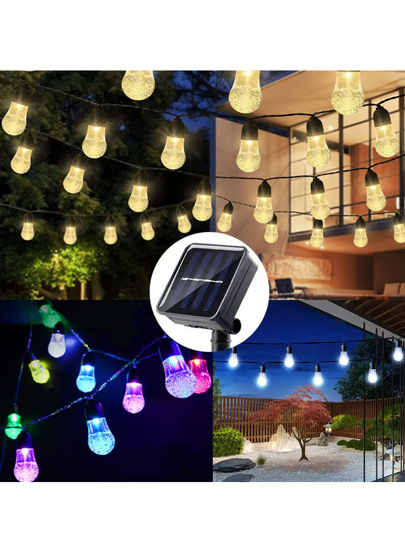 Outdoor Waterproof Solar String Light With 8 Lighting Modes - White/50 Lights