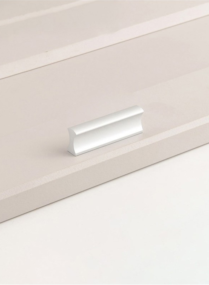 Drawer Pull 3.2cm / 1.26" Hole Center, 5cm / 1.97" Length Aluminum Alloy Kitchen Cabinet Handle Furniture Hardware - Matte Silver