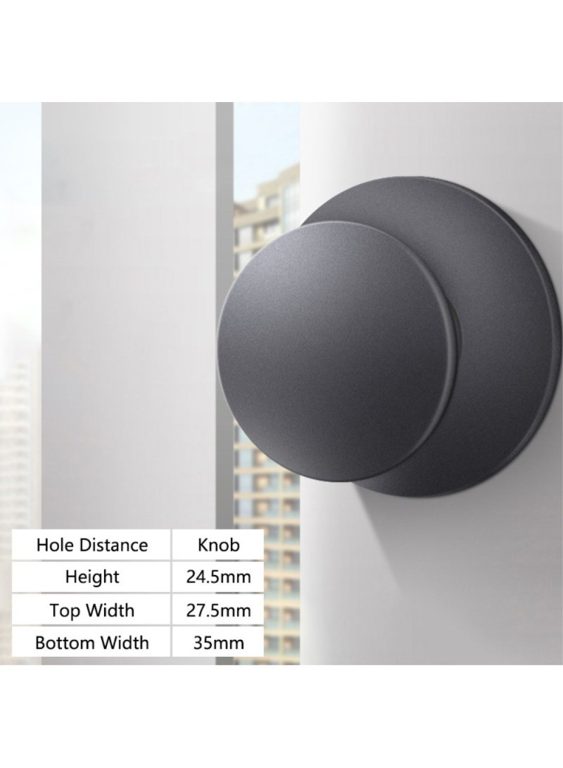Cabinet Pull Knob Self-adhesive Cupboard Drawer Round Handle Stainless Steel DIY Furniture Decor (L1.38 x W1.06 x H0.94)inch - Dark Grey