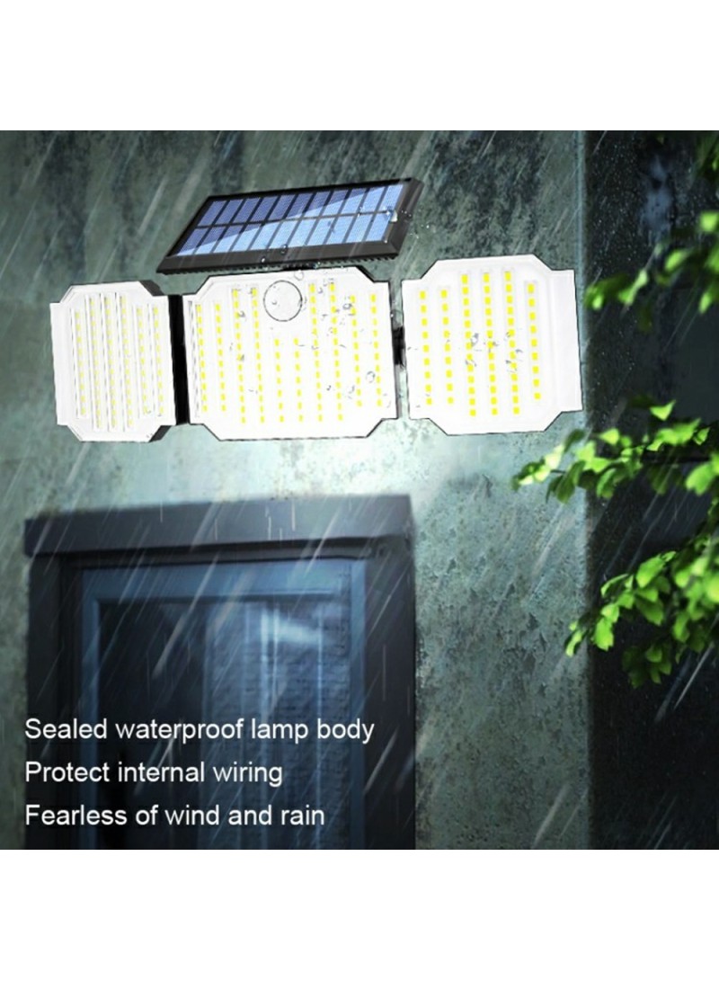3-Head Rotatable 283 LED Wall Light Motion Sensor Outdoor Waterproof Solar Lamp TY05143