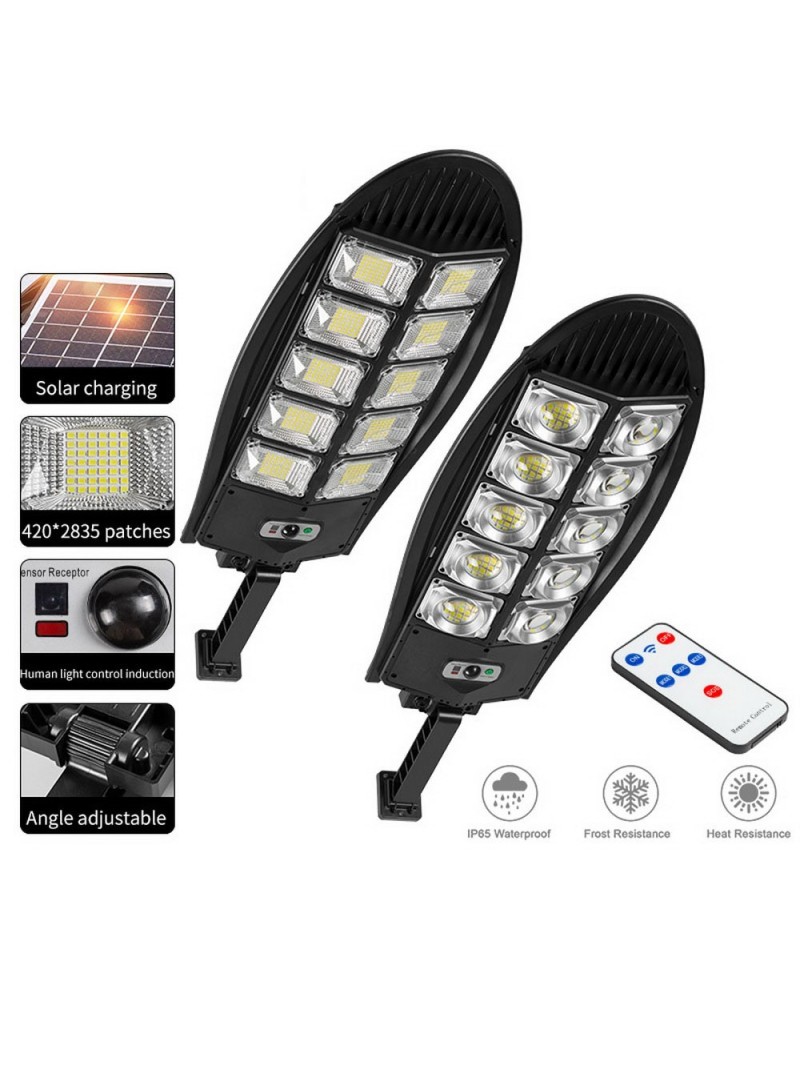 Outdoor Solar LED 3 Lighting Modes Motion Sensor Mounted Lamp With Remote Control (L24.61 x W8.66 x H1.77)inch - Type A