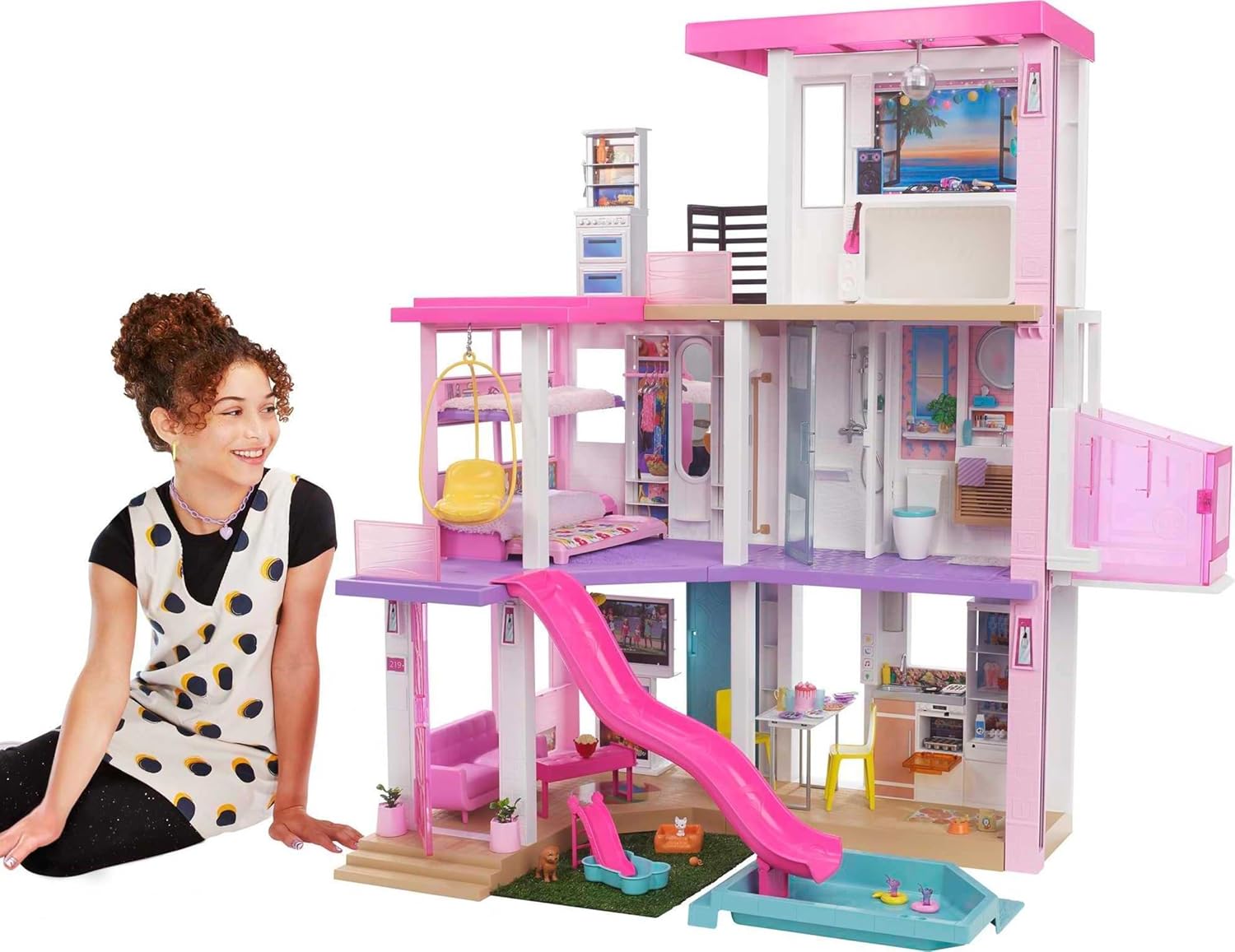 Barbie Dreamhouse 75-Piece Playset with Pool, Slide & Accessories