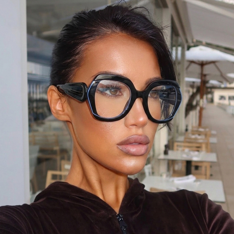 Luxury Brand Round Glasses Women Spectacles Frame High Quality Oversized Red Green Red Fashion Eyeglass Frames Big Frame Unique