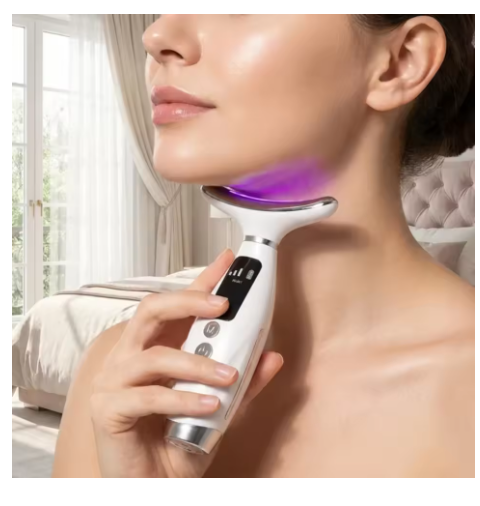 Neck Face Lifting Massager 7 Colors Light LED Photon Therapy Skin Tighten Wrinkle Remove Heating Vibration Massage Beauty Device