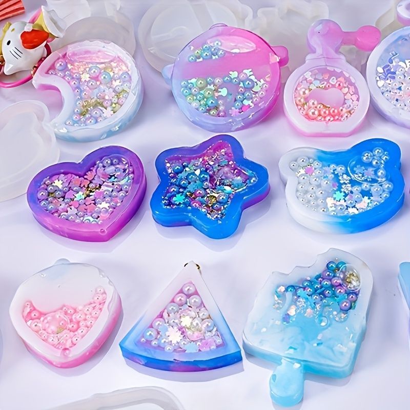 1pc Strawberry Shaker Silicone Molds Jewelry Mold Star Bear Key Chain Charm Jewelry Craft Tool
