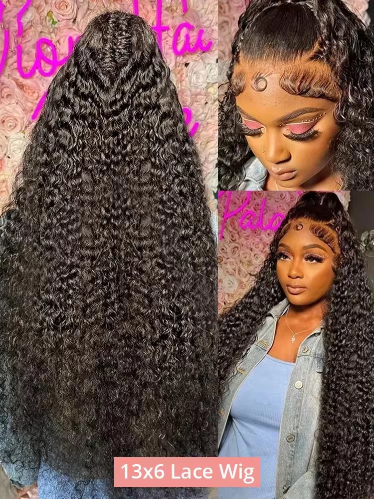 40 46 Inch Deep Wave 13x6 13x4 Lace Front Human Hair Wig 200% Remy Curl 360 Full Lace Frontal Wig Human Hair For Black Women