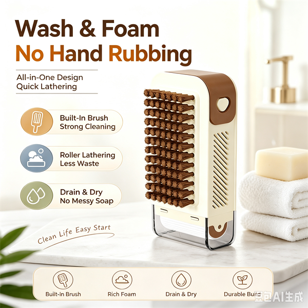 New Multifunctional Soap Box Non-slip Soap Storage Tool Rubbing Foam Box with Brush Roller Soap Boxes