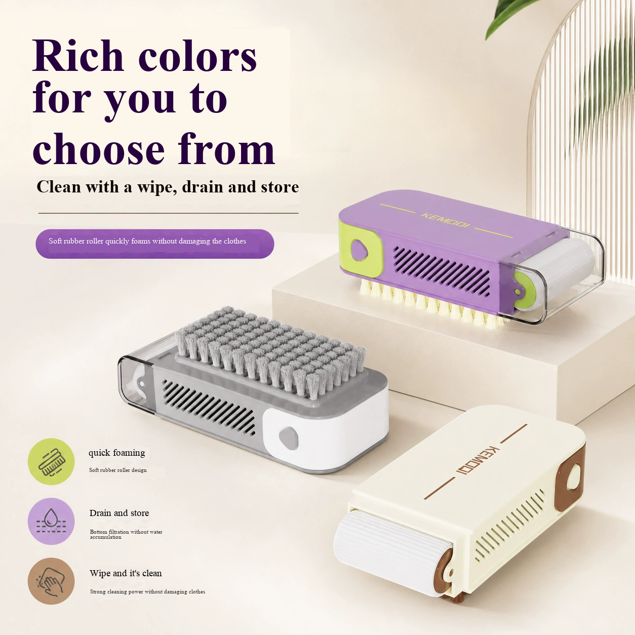 New Multifunctional Soap Box Non-slip Soap Storage Tool Rubbing Foam Box with Brush Roller Soap Boxes