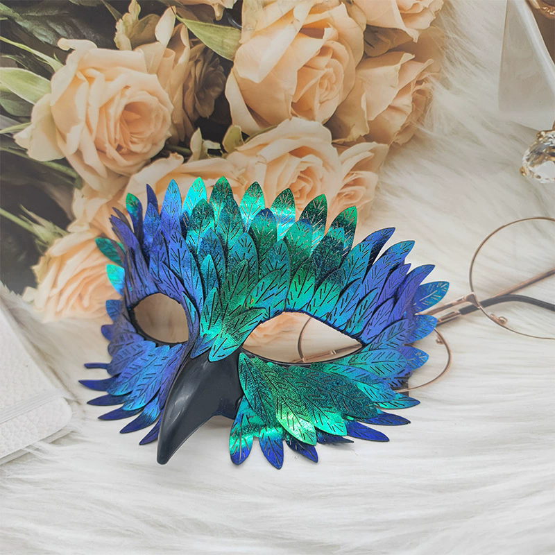 Bird Beak Eagle Mask Cosplay Owl Feather Half Face Animal Mask Masquerade Halloween Carnival Dress Up Party Costume Eye Mask