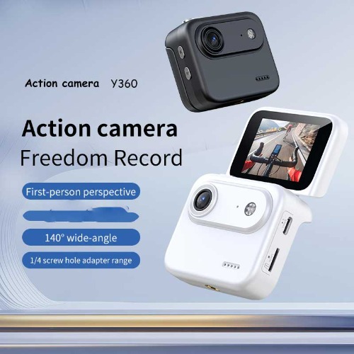 4K Ultra HD Action Camera with Flip Screen VLOG Recorder Wide-Angle Lens Cycling Camera Portable Sports Mini Cam Outdoor Travel