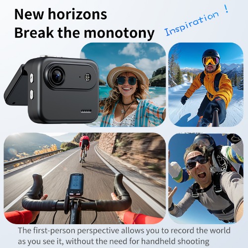 4K Ultra HD Action Camera with Flip Screen VLOG Recorder Wide-Angle Lens Cycling Camera Portable Sports Mini Cam Outdoor Travel