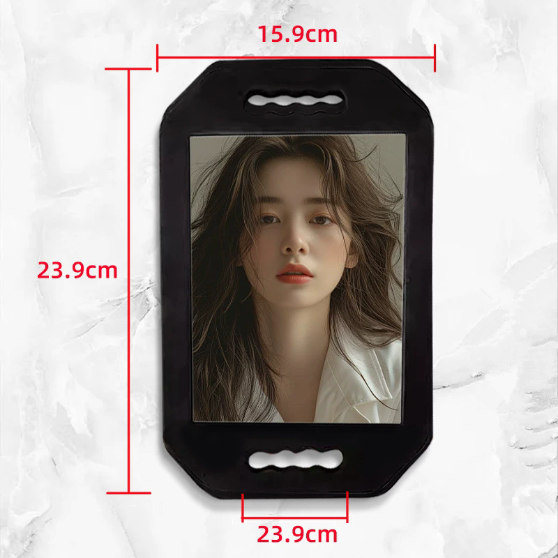 1Pcs Premium Glass Rectangular Makeup Mirror with Foams Cushion Frame Dual Handle Portable Hair Salon Beauty Mirror for Home