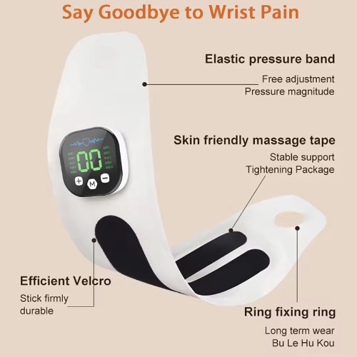 Electric Cordless Wrist Massager Vibration Relieves Tenosynovitis Massager Wrist Brace Support For Carpal Tunnel Fatigue Relief