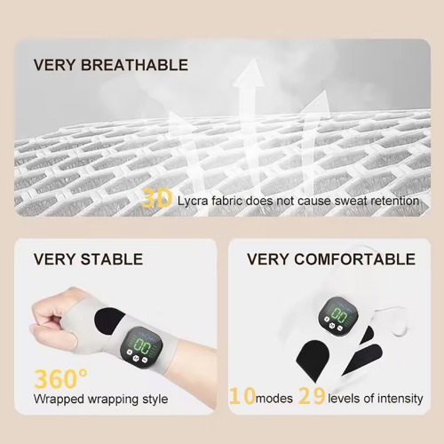 Electric Cordless Wrist Massager Vibration Relieves Tenosynovitis Massager Wrist Brace Support For Carpal Tunnel Fatigue Relief