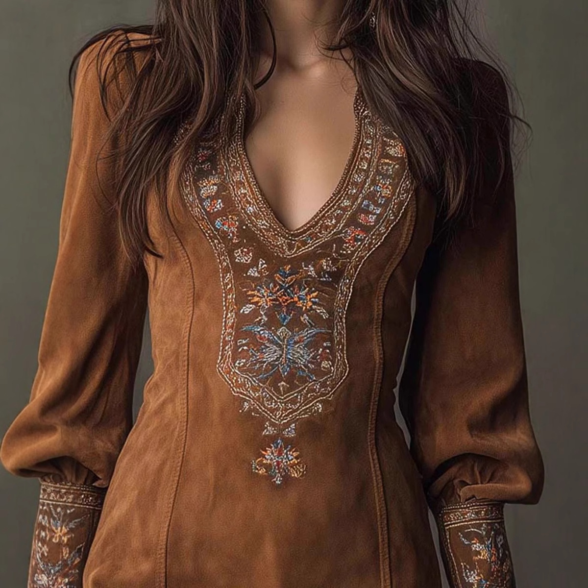 Free delivery of high-quality 2026 new summer women's clothing hot selling long sleeved V-neck sexy dress