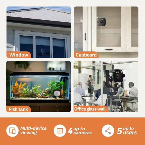 New 2.4/5GHz Wifi Window 1080 HD Camera 3MP Full Color Night Vision Indoor Security Mini Stickable Window Monitoring Camera