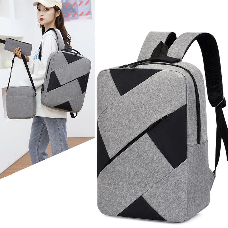 Fashionable business computer bag color blocked backpack casual travel bag
