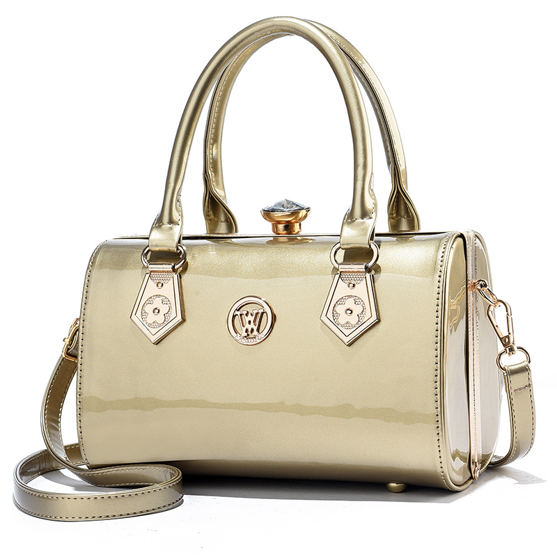 2026 New Fashion Bright Leather Handbag Large Capacity Women's Single Shoulder Crossbody Bag