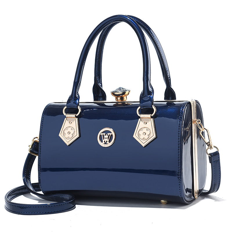 2026 New Fashion Bright Leather Handbag Large Capacity Women's Single Shoulder Crossbody Bag