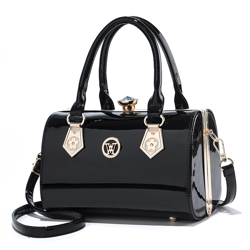 2026 New Fashion Bright Leather Handbag Large Capacity Women's Single Shoulder Crossbody Bag