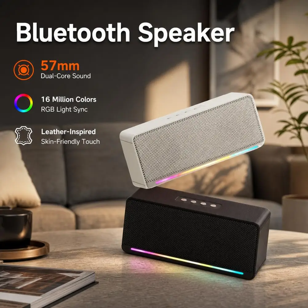 RGB Dual Speaker Bluetooth Speaker Subwoofer High Volume Stereo Multifunctional Home Bluetooth Speaker