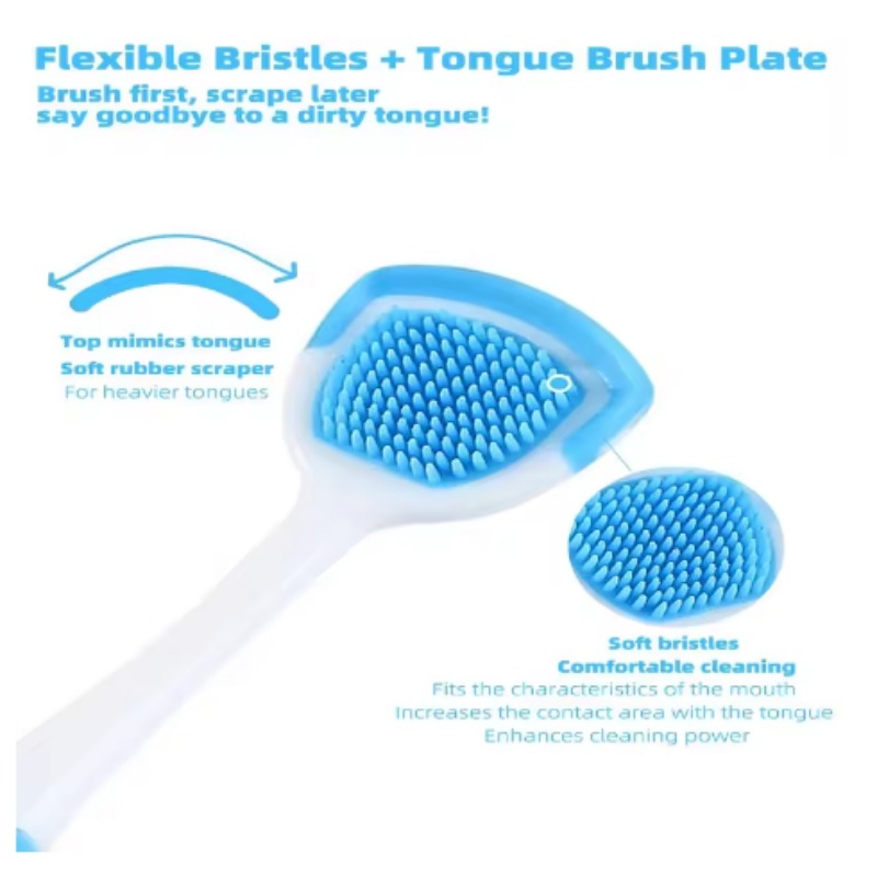 1Pc Silicone Tongue Scraper For Oral Hygiene,Tongue Cleaning Tool Tongue Brush Food Debris Clea