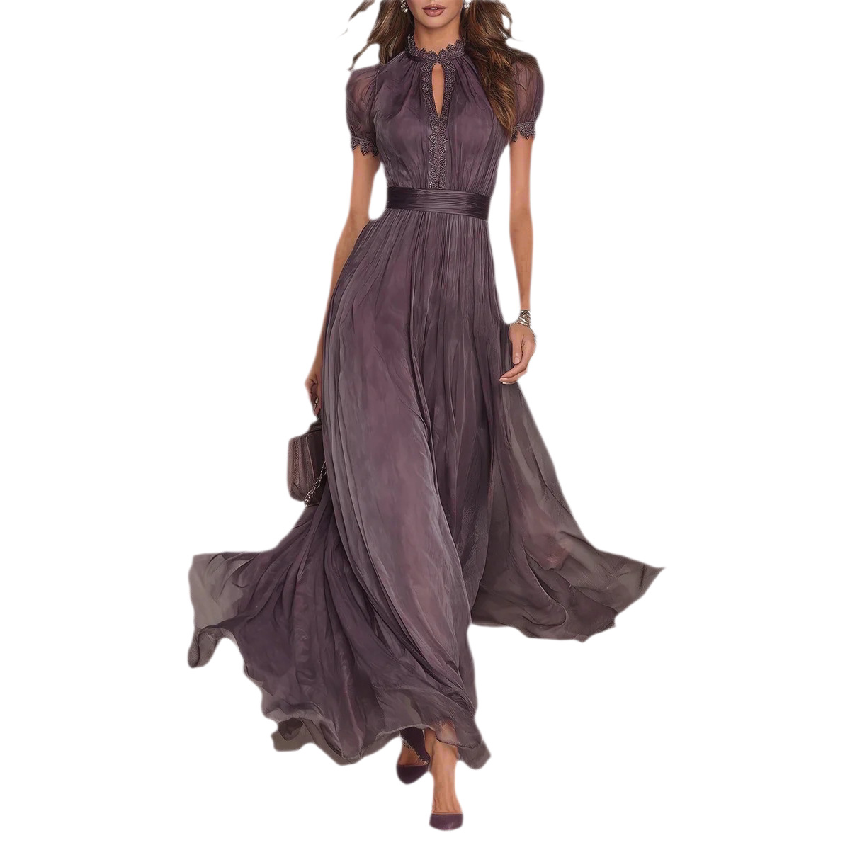 Free delivery of high-quality 2026 new summer women's clothing hot selling V-neck ruffled dress