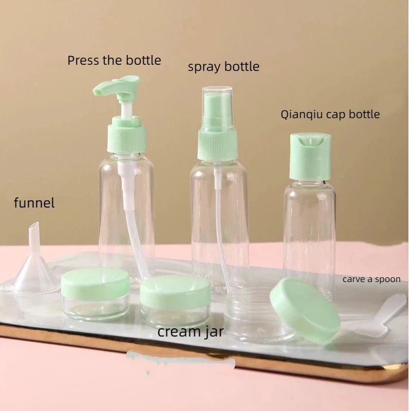 Portable travel distribution bottle washing and skincare cosmetics storage distribution bottle