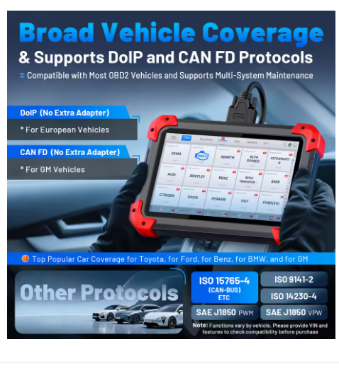 XTOOL D7 V2.0 OBD2 Automotive Scanner Key Programmer All System Car Diagnostic Tool ECU Coding with 39+ Resets CANFD DOIP FCA