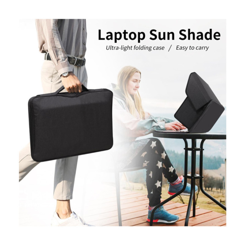 Laptop Sun Shade Hood, Foldable Anti-Glare Monitor Cover Portable Protective Case Durable Outdoor Work Camping Travel Sleeve