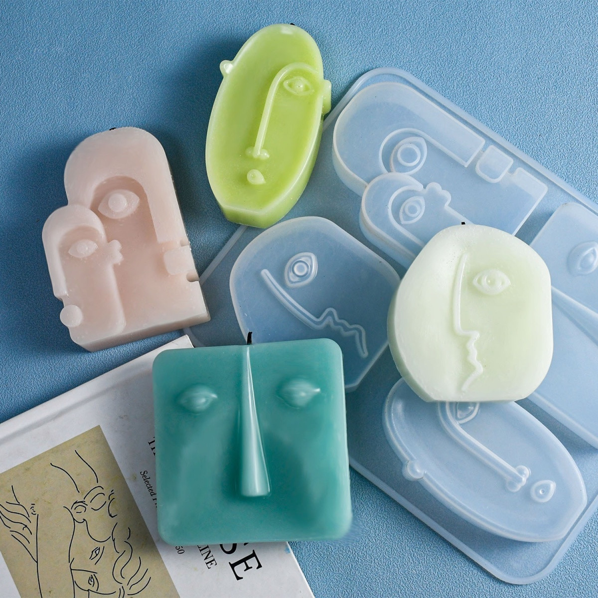 Nordic Design Silicone Candle Mold Handmade Abstract Human Face Plaster Epoxy Resin Aromath Soap Molds Home Decor Craft Gifts