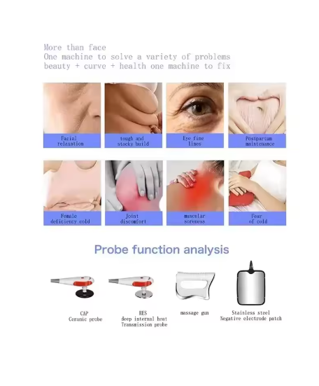 Portable 448KHZ Tecar Therapy RET CET Diathermy Body Sliming Machine Pain Relief Skin Tightening Deep Care 2024 NEW Massager