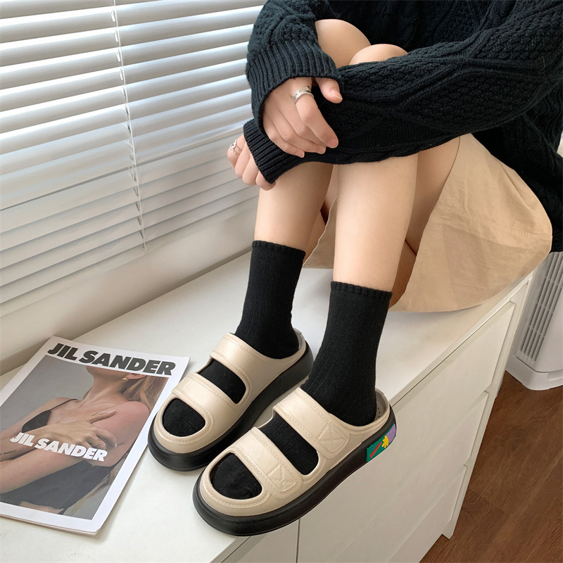 Fashionable casual slippers for women's outdoor wear  new fairy style cool slippers  versatile thick soled beach shoes