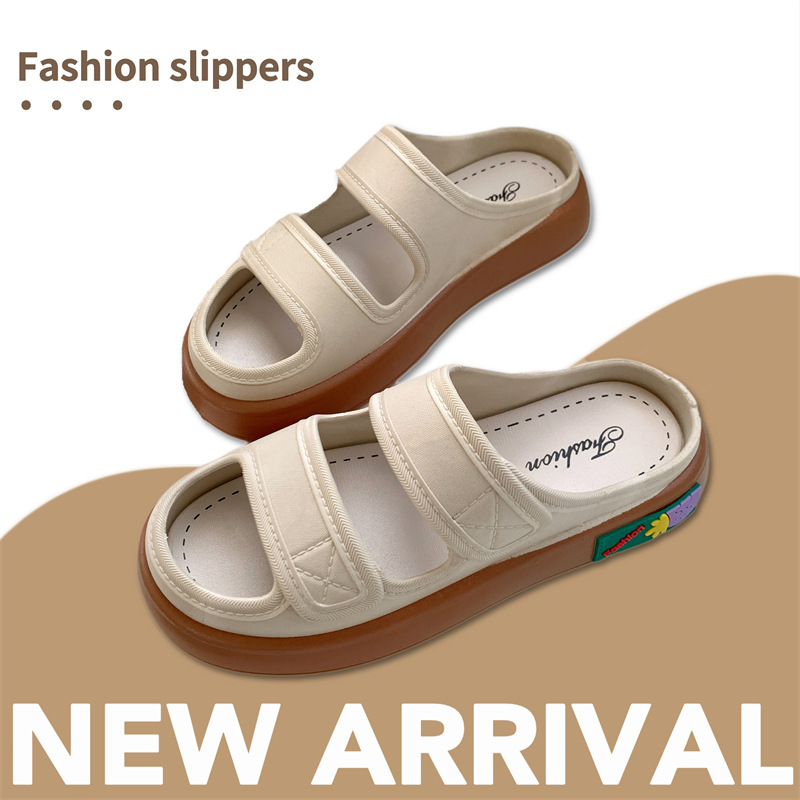Fashionable casual slippers for women's outdoor wear  new fairy style cool slippers  versatile thick soled beach shoes