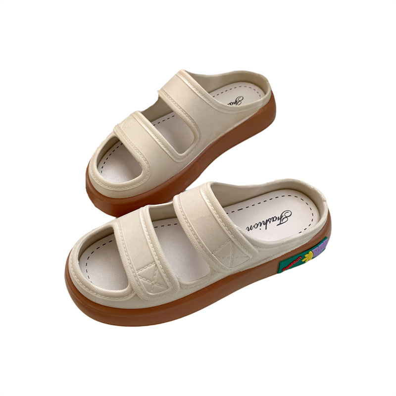 Fashionable casual slippers for women's outdoor wear  new fairy style cool slippers  versatile thick soled beach shoes