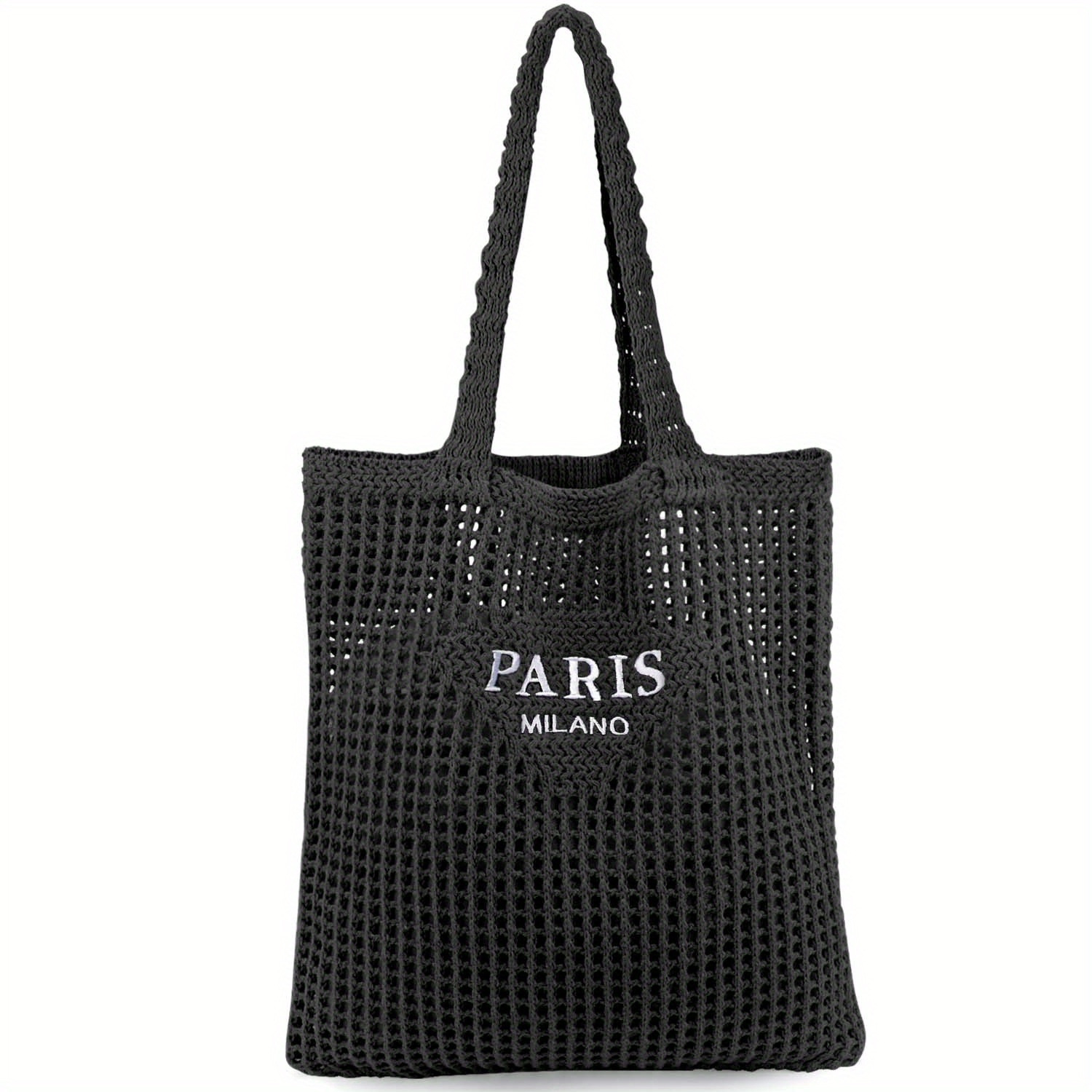 Crochet Tote Bag for Women Crochet Mesh Beach Tote Bag Summer Vacation Aesthetic Boho Knit Bag for Women