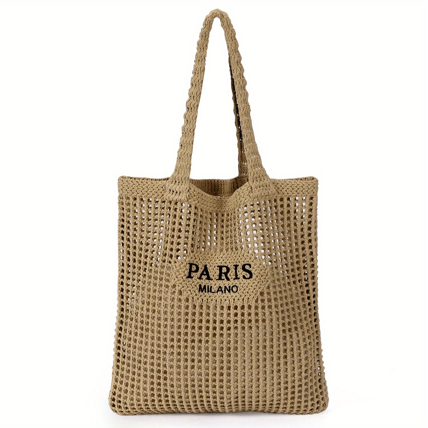 Crochet Tote Bag for Women Crochet Mesh Beach Tote Bag Summer Vacation Aesthetic Boho Knit Bag for Women