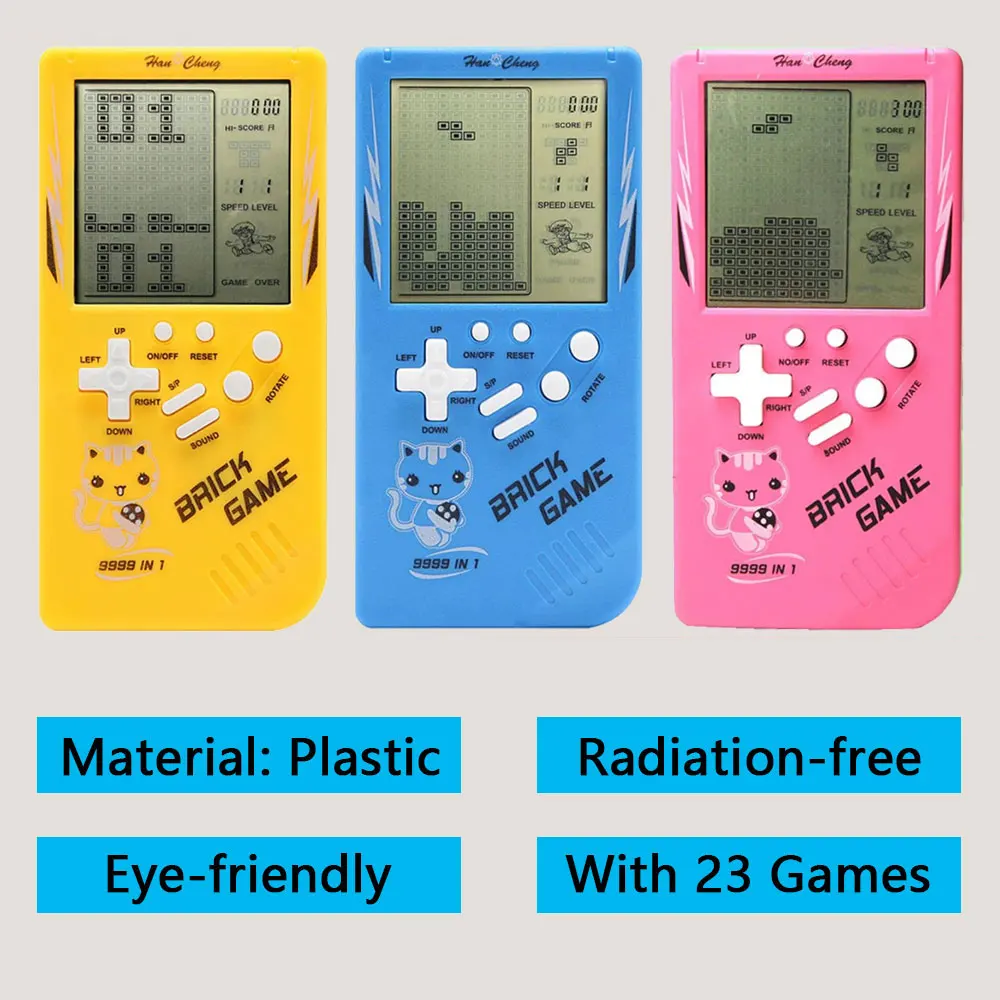 Big Screen for Tetris Game Console Retro Classic Children's Handheld Game Console Players Electronic Toys Puzzle Machine Gift