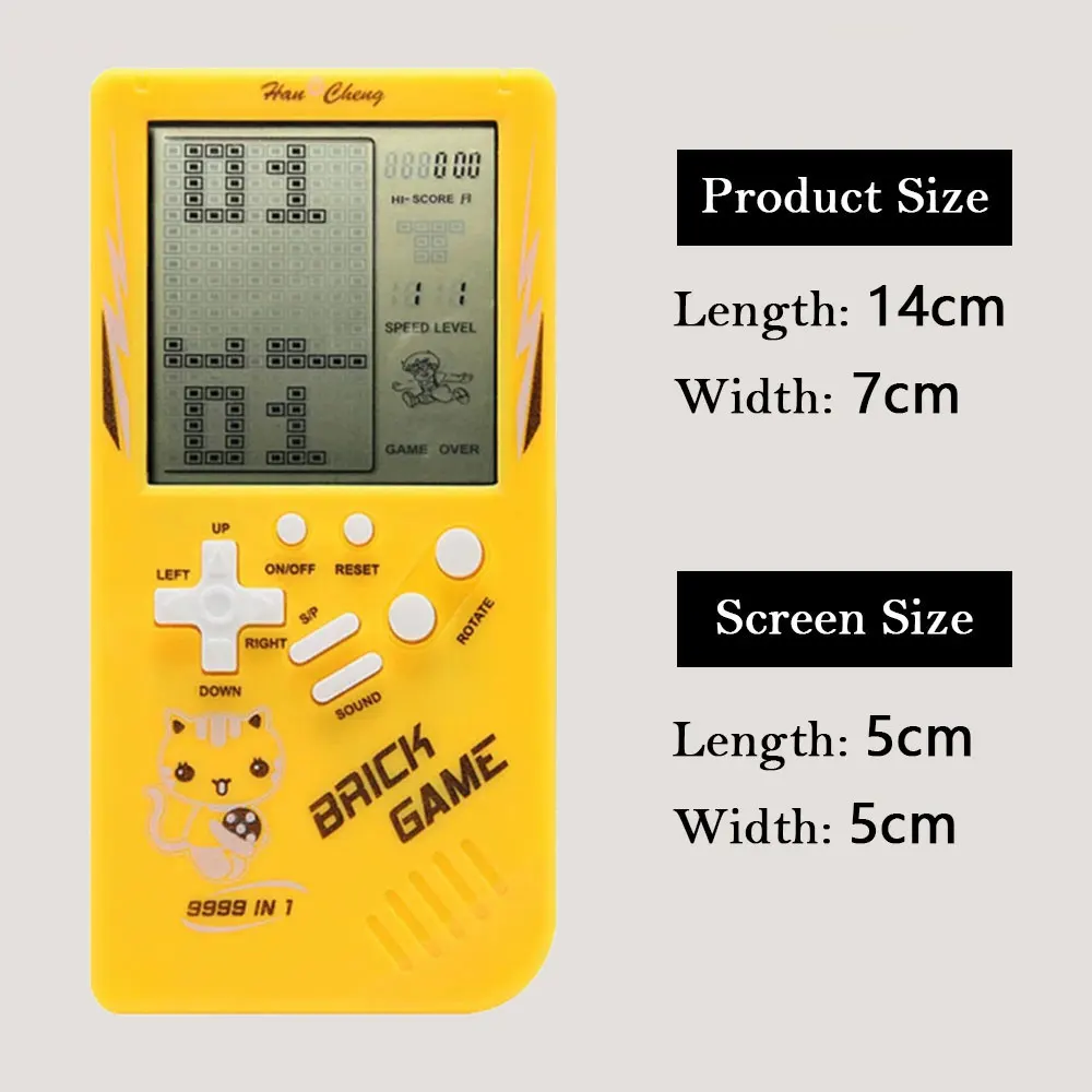 Big Screen for Tetris Game Console Retro Classic Children's Handheld Game Console Players Electronic Toys Puzzle Machine Gift